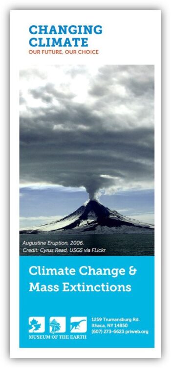 Image of a pamphlet with a photo of an erupting volcano