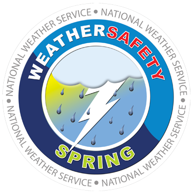 Icon for spring weather safety, showing a thunderstorm