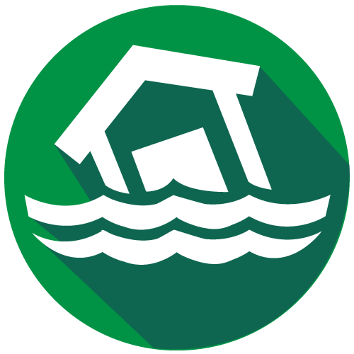 Icon showing a flooded house