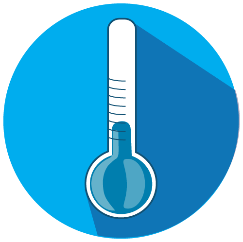 Icon showing a cold thermometer
