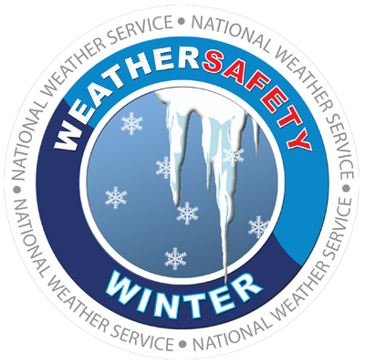 Icon for winter weather safety, showing ice and snow