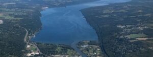Aerial view of Cayuga Lake